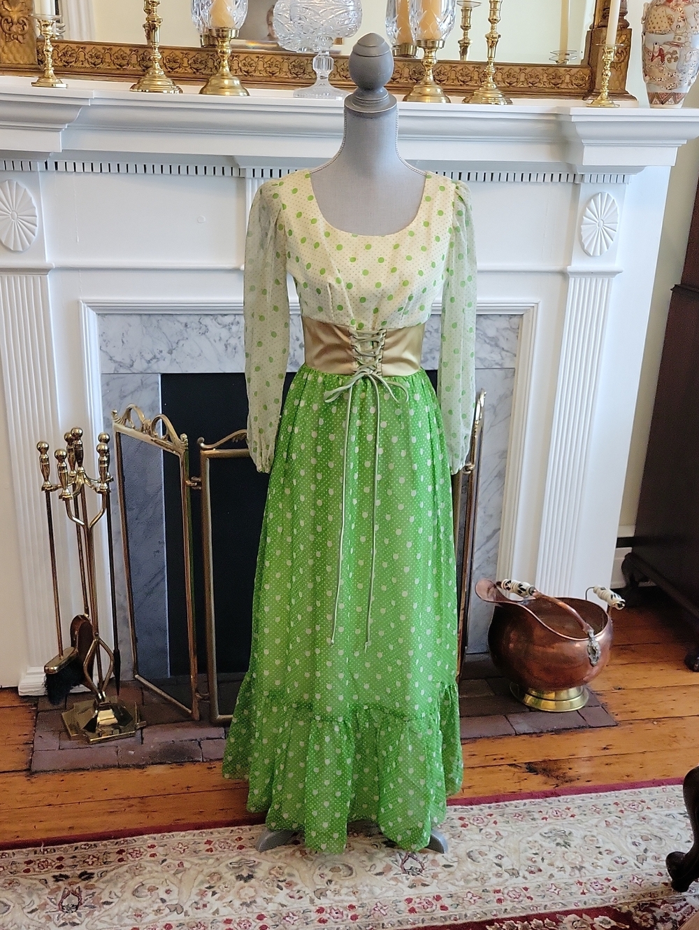 70s Polka-dot Maxi Dress